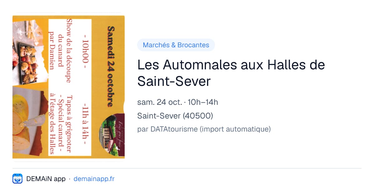 Les Automnales aux Halles de Saint-Sever — Saint-Sever