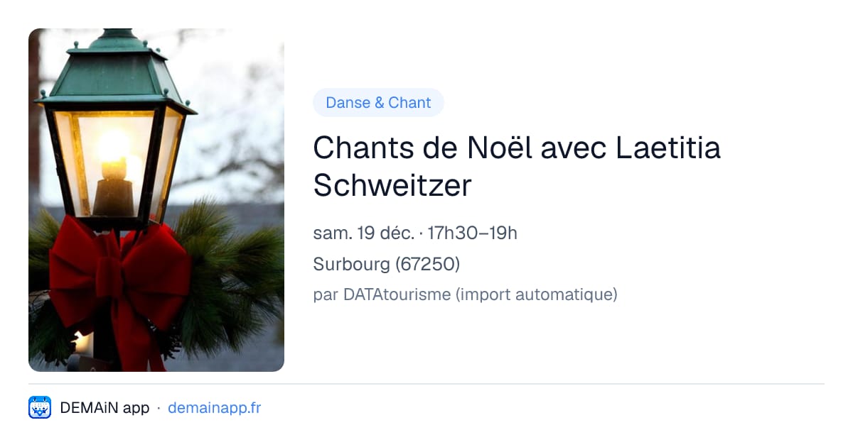 Chants de Noël avec Laetitia Schweitzer — Surbourg