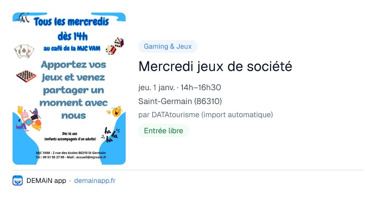Mercredi jeux de société — Saint-Germain