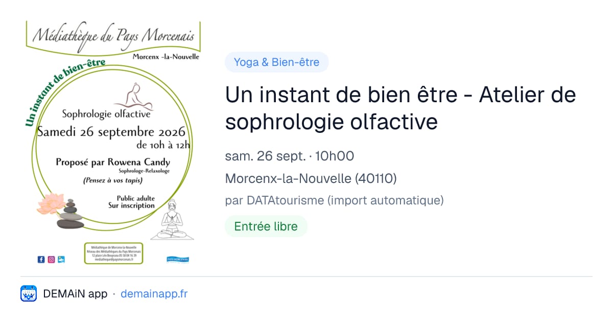 Un instant de bien être - Atelier de sophrologie olfactive — Morcenx-la-Nouvelle