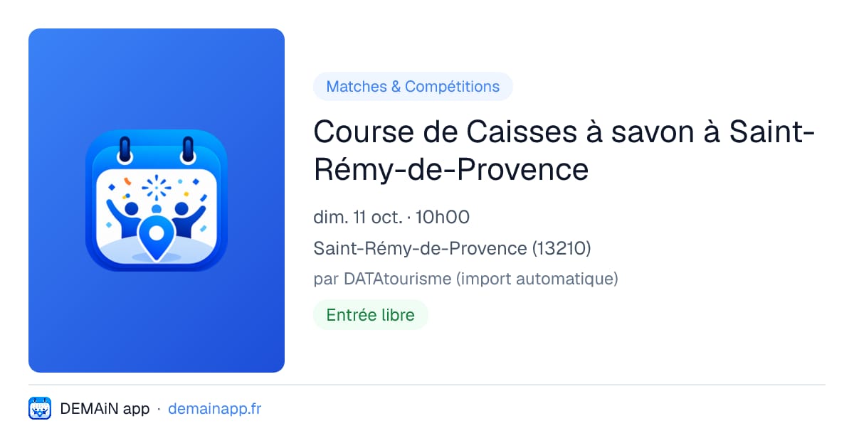 Course de Caisses à savon à Saint-Rémy-de-Provence — Saint-Rémy-de-Provence