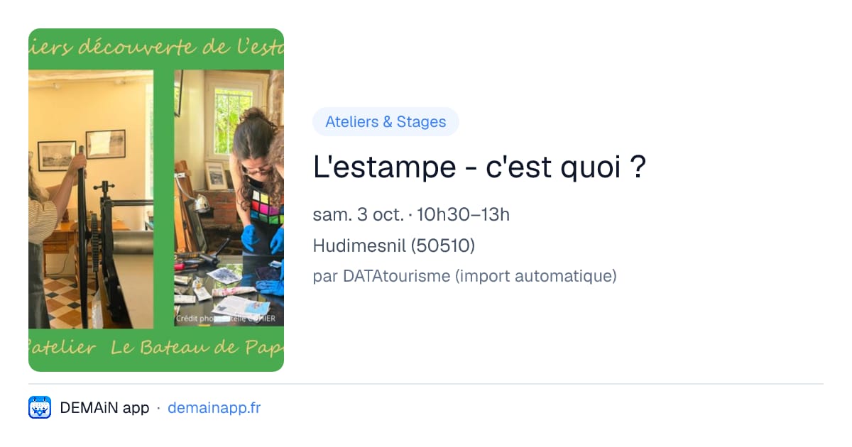 L'estampe - c'est quoi ? — Hudimesnil