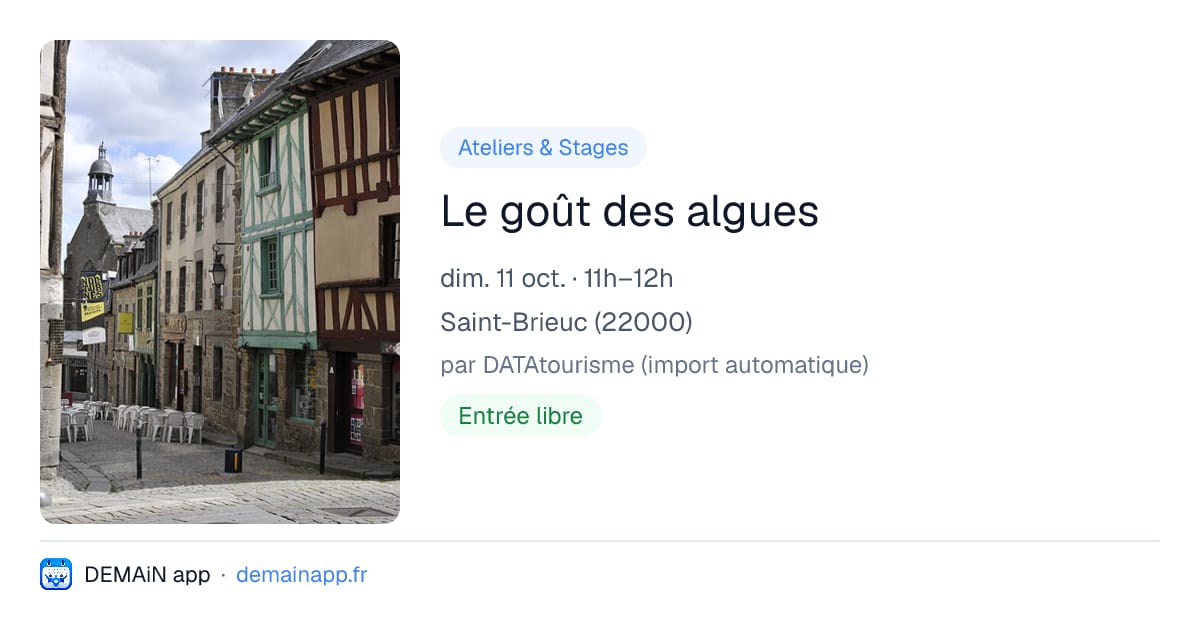 Le goût des algues — Saint-Brieuc