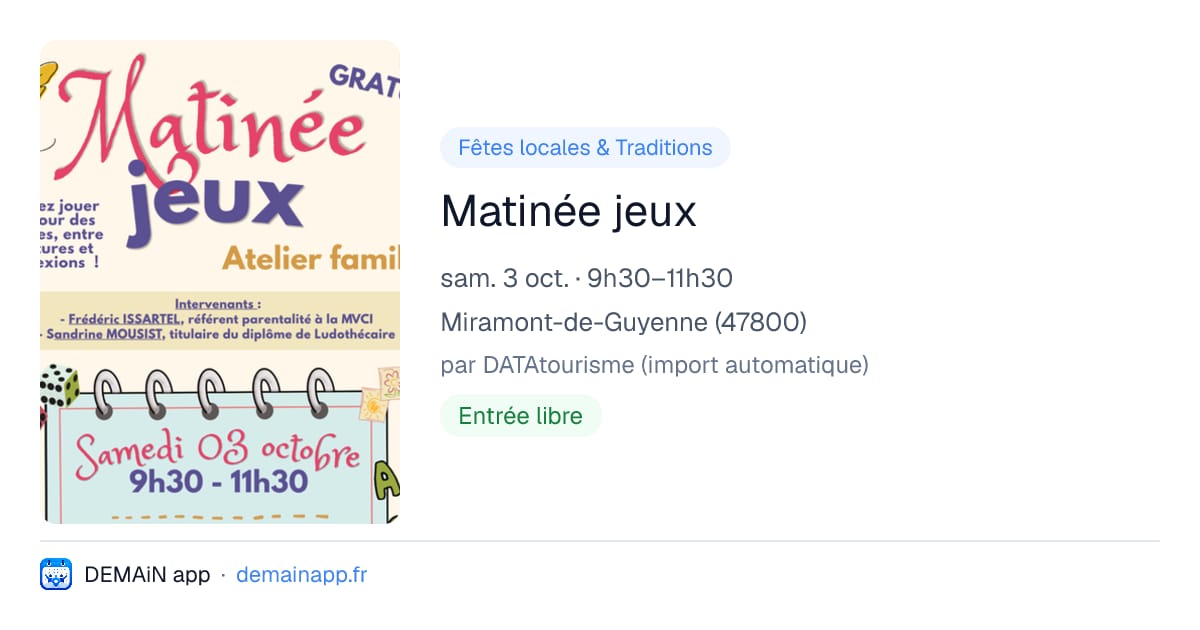Matinée jeux — Miramont-de-Guyenne