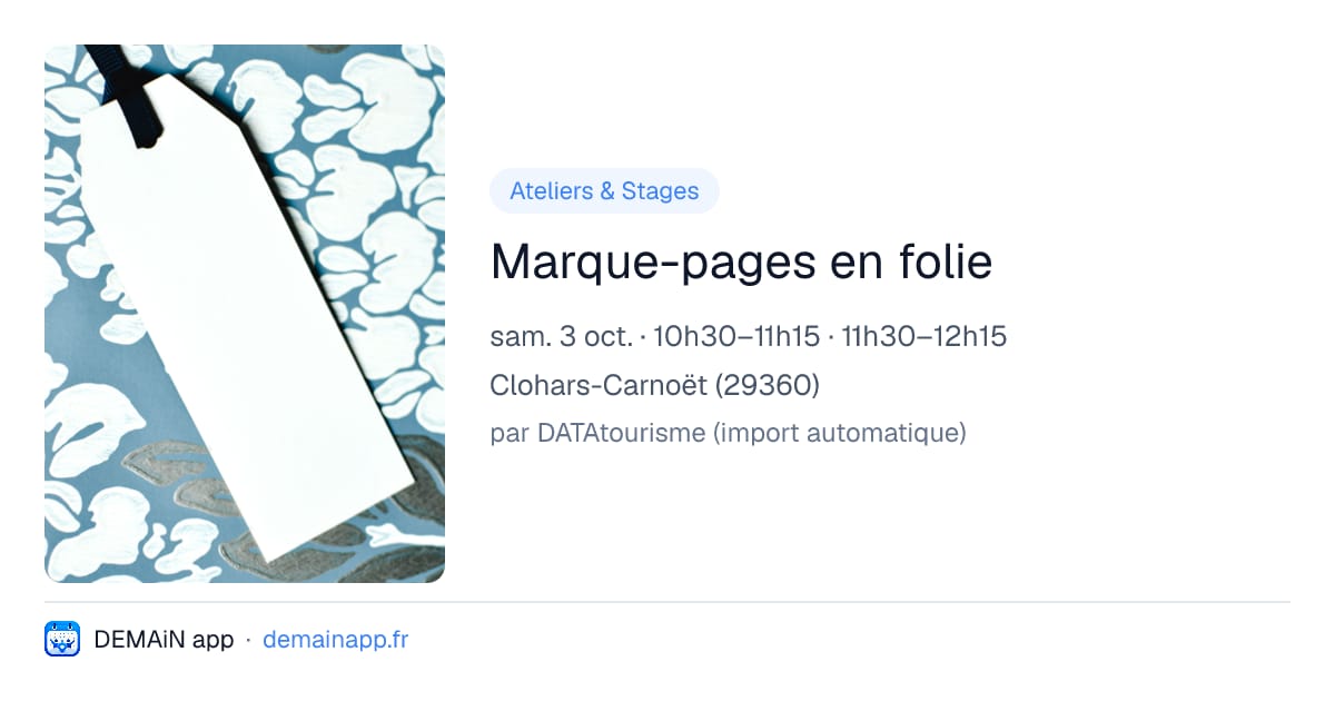 Marque-pages en folie — Clohars-Carnoët