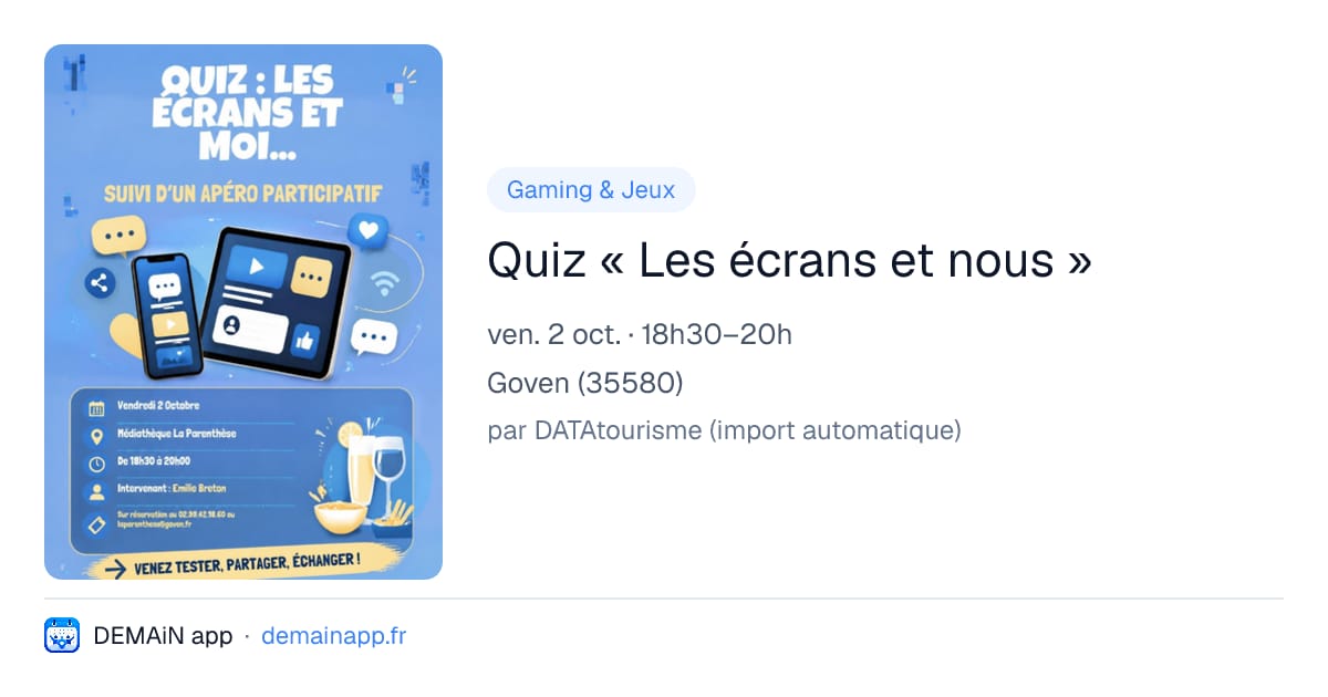 Quiz « Les écrans et nous » — Goven