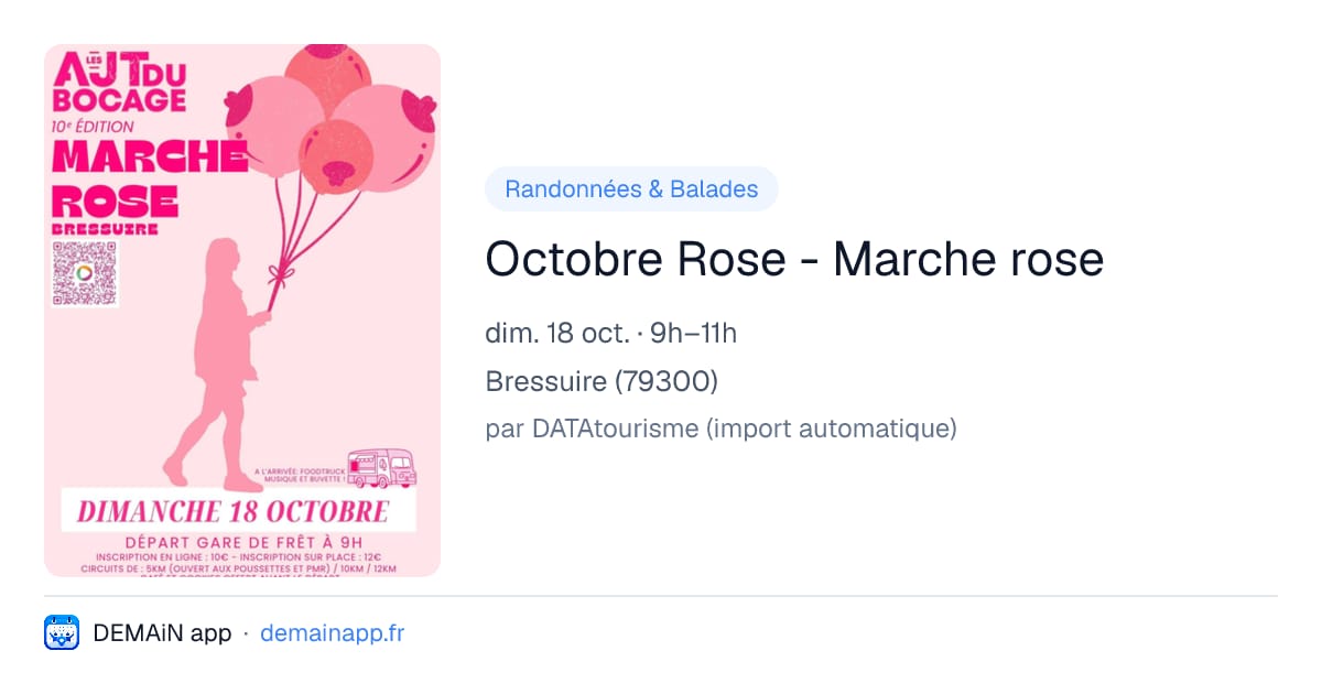 Octobre Rose - Marche rose — Bressuire