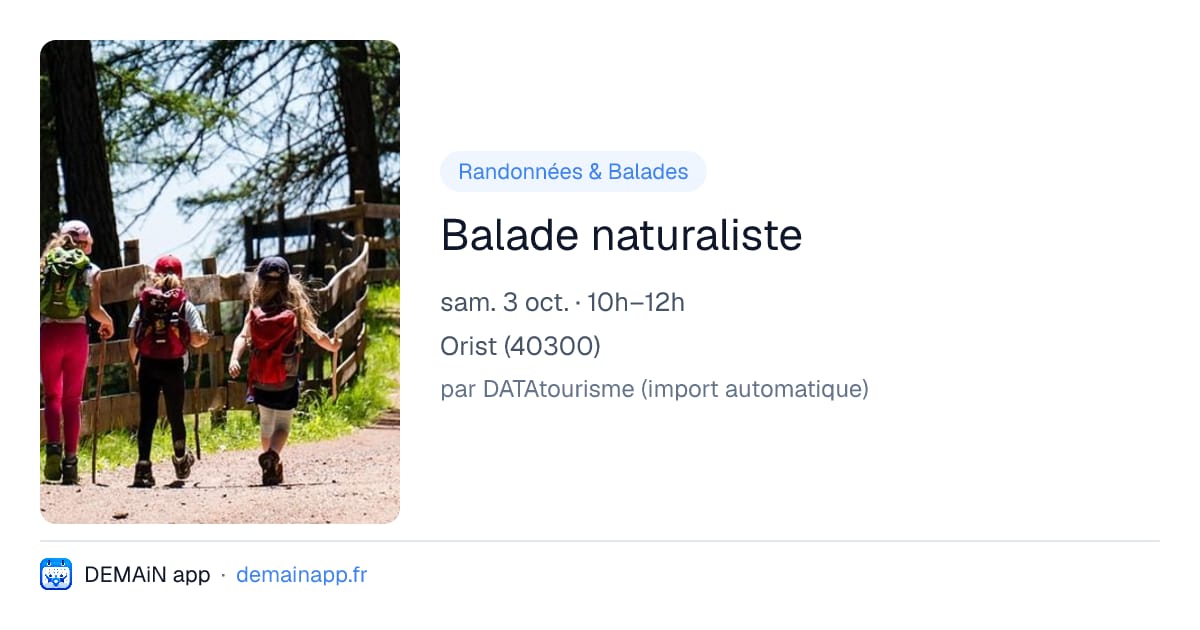 Balade naturaliste — Orist