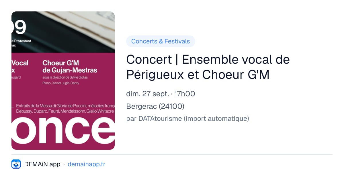 Concert | Ensemble vocal de Périgueux et Choeur G'M — Bergerac
