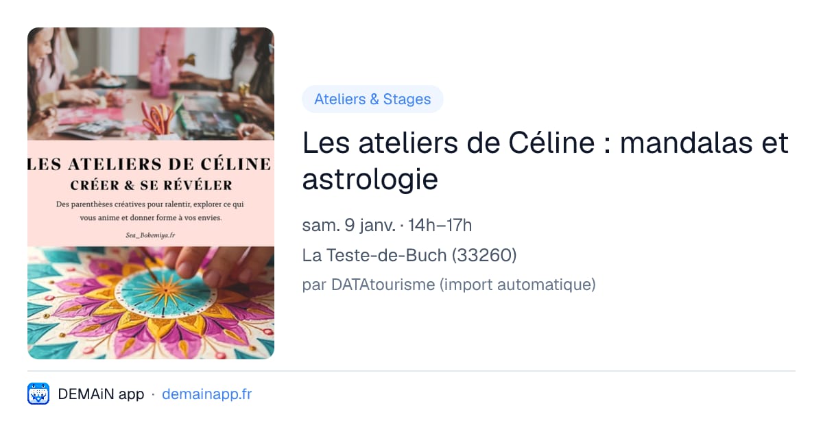 Les ateliers de Céline : mandalas et astrologie — La Teste-de-Buch