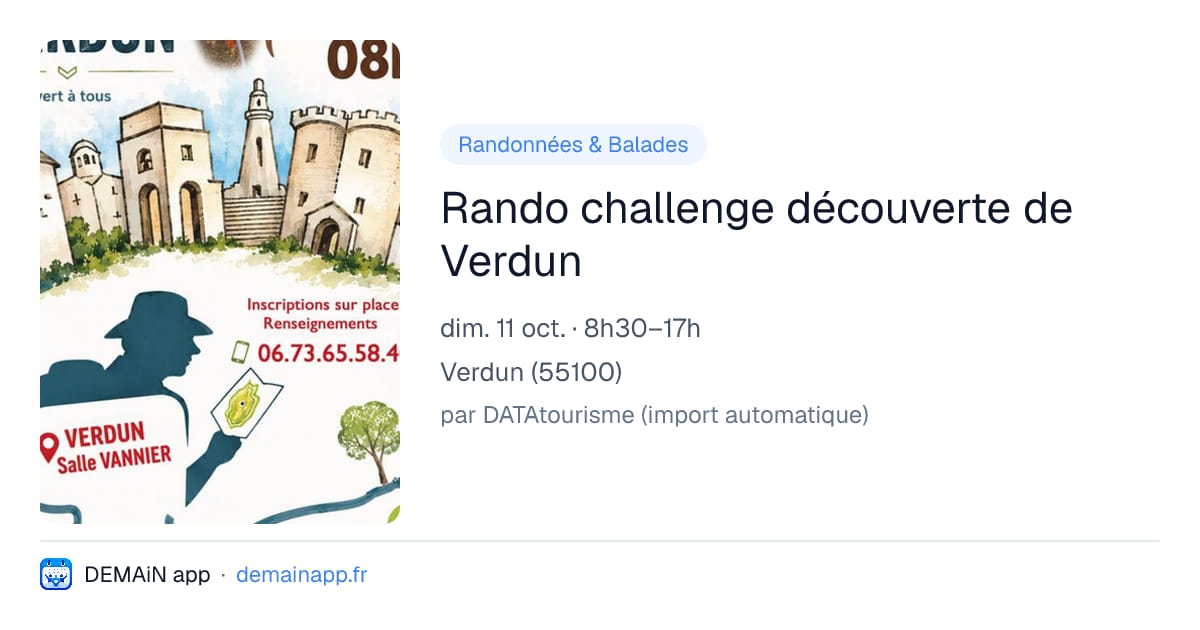 Rando challenge découverte de Verdun — Verdun