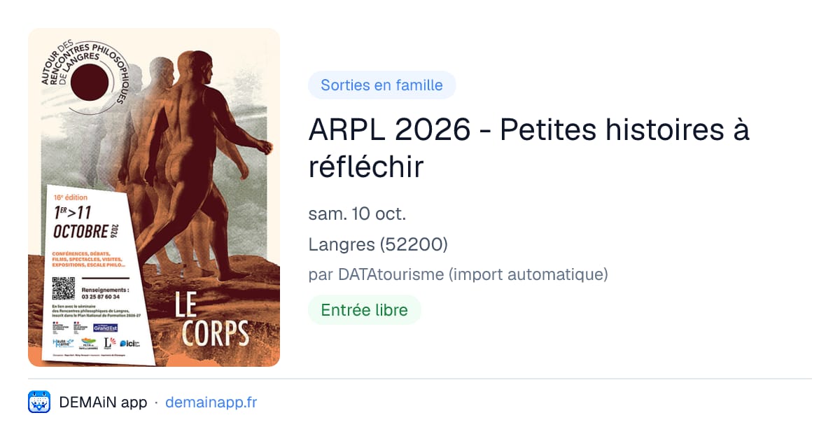 ARPL 2026 - Petites histoires à réfléchir — Langres