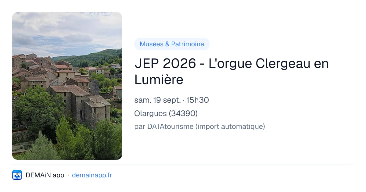 JEP 2026 - L'orgue Clergeau en Lumière — Olargues