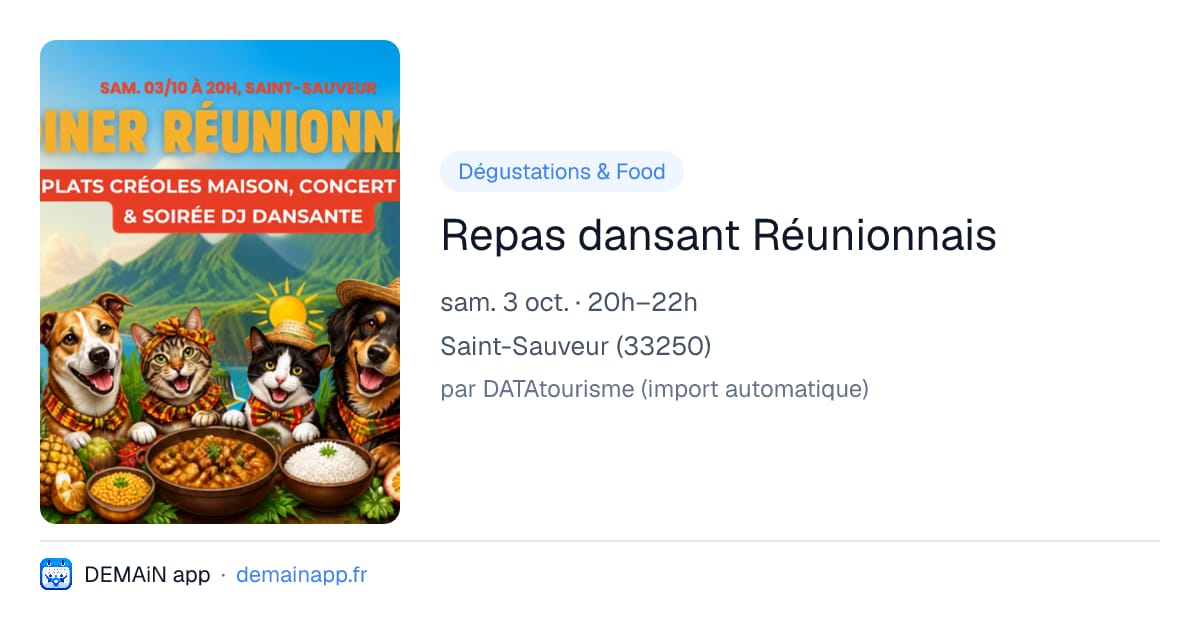 Repas dansant Réunionnais — Saint-Sauveur