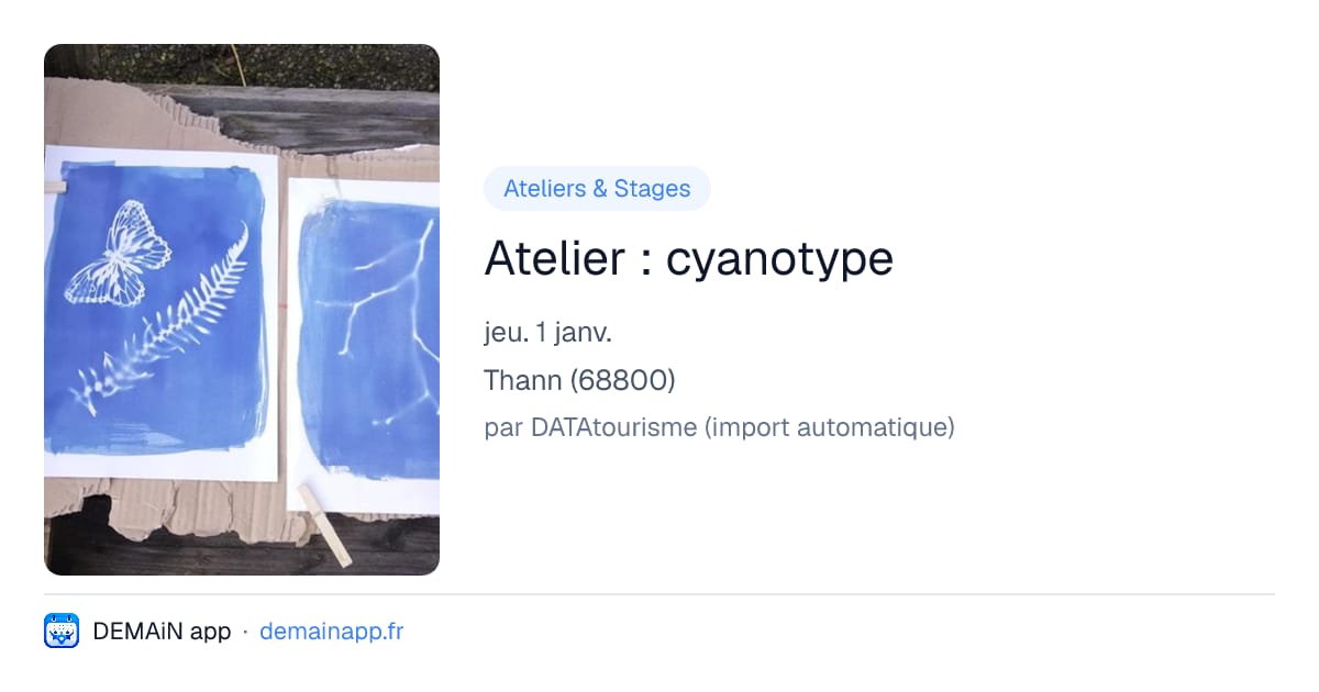 Atelier : cyanotype — Thann