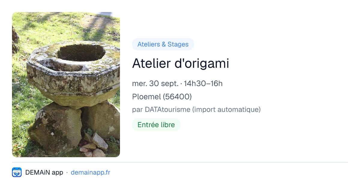 Atelier d'origami — Ploemel