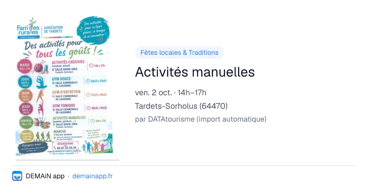 Activités manuelles — Tardets-Sorholus