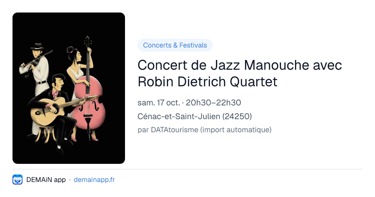 Concert de Jazz Manouche avec Robin Dietrich Quartet — Cénac-et-Saint-Julien