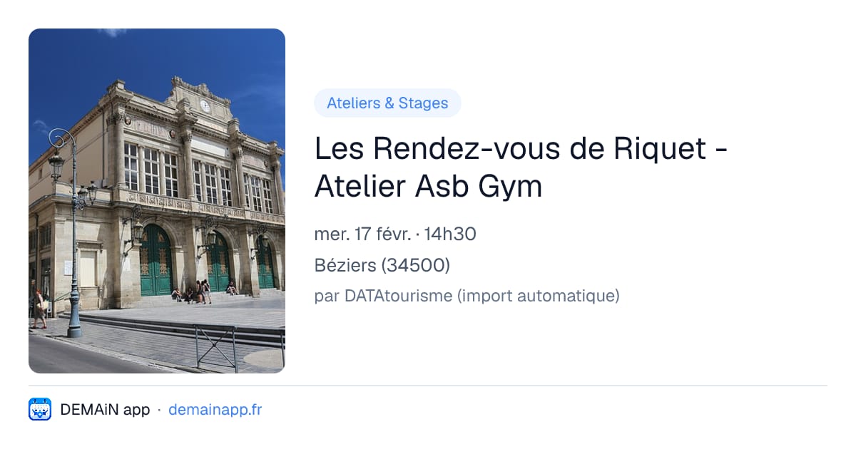 Les Rendez-vous de Riquet - Atelier Asb Gym — Béziers
