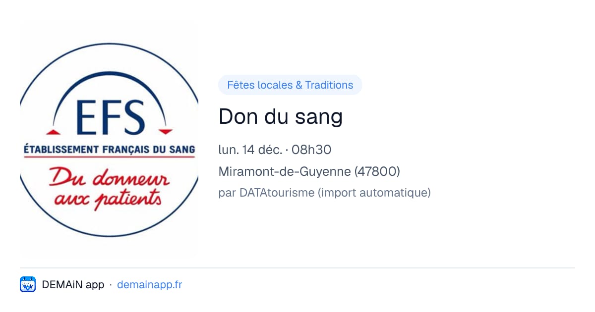 Don du sang — Miramont-de-Guyenne