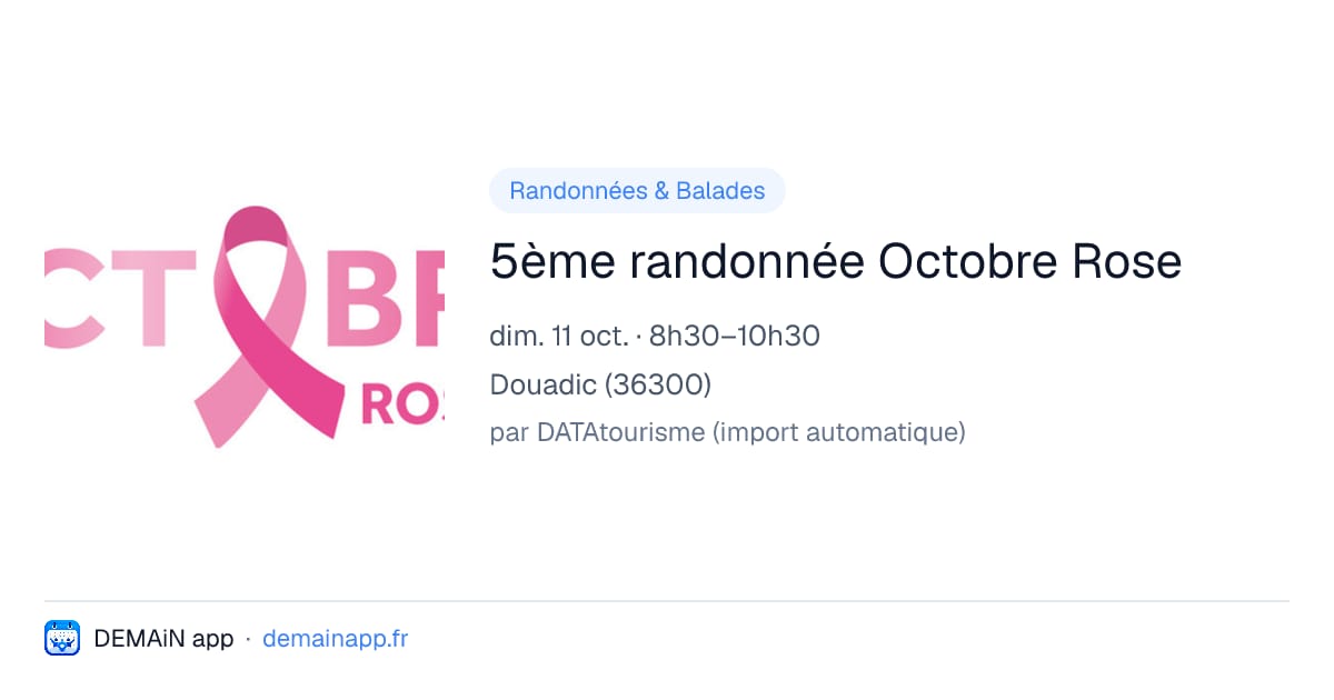 5ème randonnée Octobre Rose — Douadic