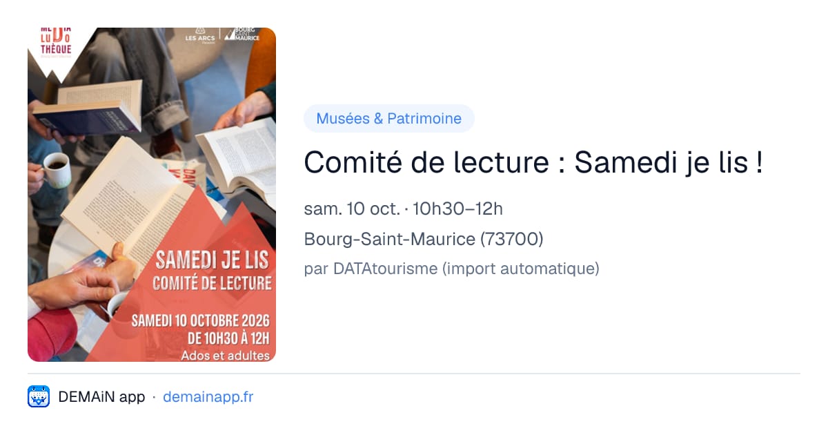 Comité de lecture : Samedi je lis ! — Bourg-Saint-Maurice