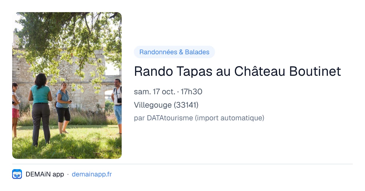 Rando Tapas au Château Boutinet — Villegouge