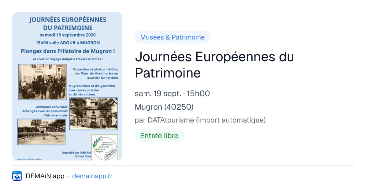 Journées Européennes du Patrimoine — Mugron