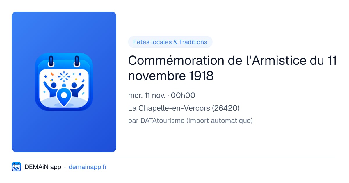 Commémoration de l’Armistice du 11 novembre 1918 — La Chapelle-en-Vercors
