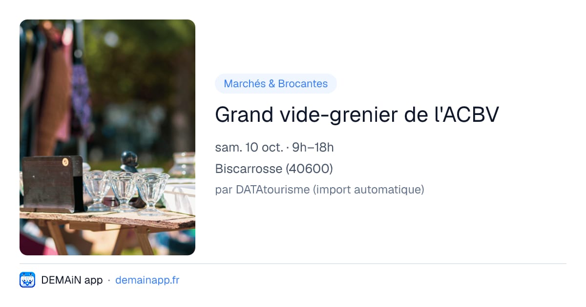 Grand vide-grenier de l'ACBV — Biscarrosse