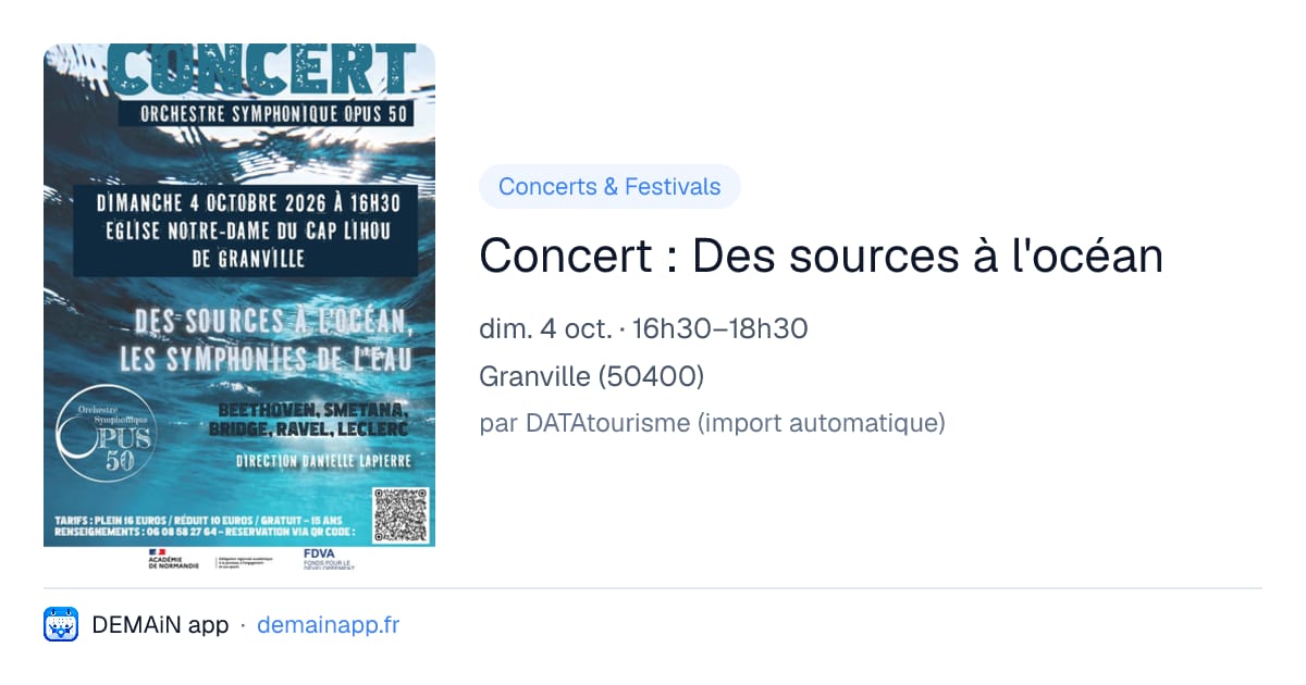 Concert : Des sources à l'océan — Granville