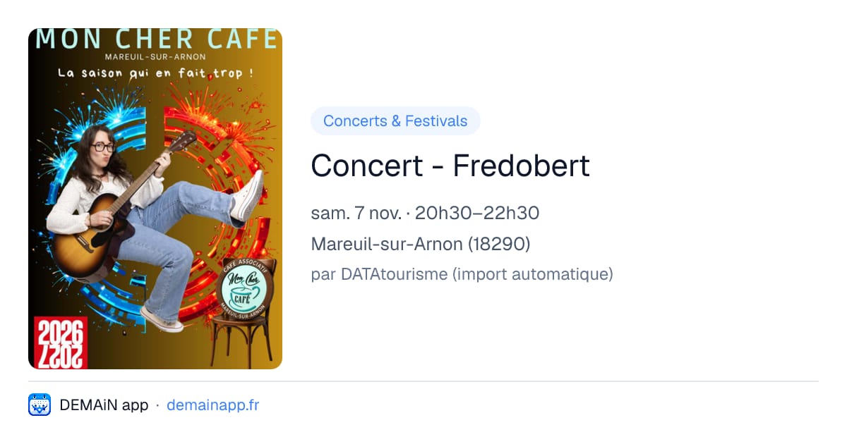 Concert - Fredobert — Mareuil-sur-Arnon