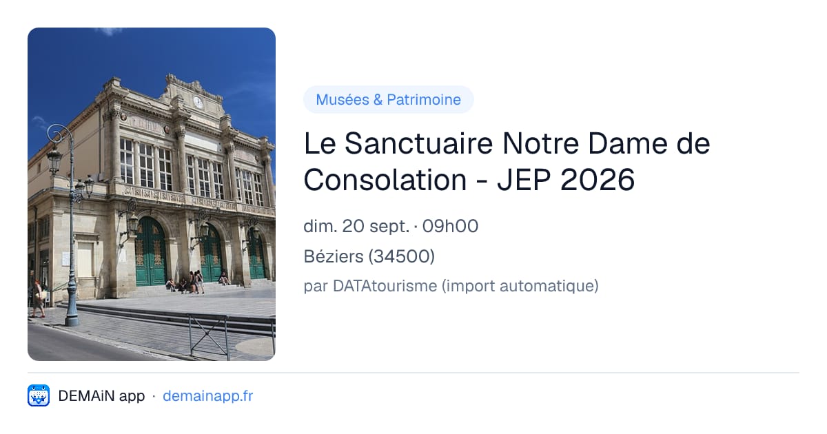 Le Sanctuaire Notre Dame de Consolation - JEP 2026 — Béziers