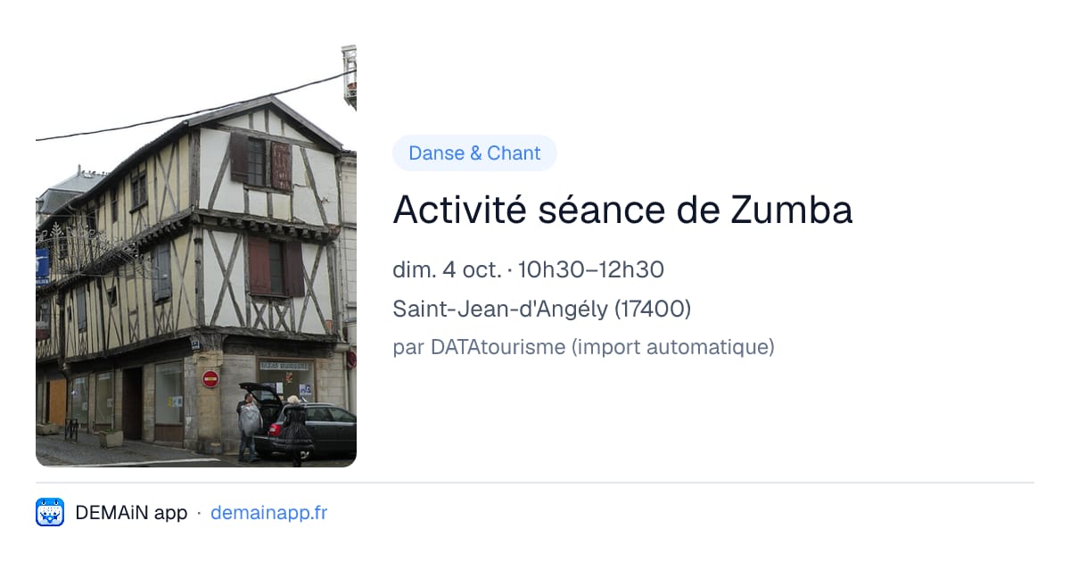 Activité séance de Zumba — Saint-Jean-d'Angély