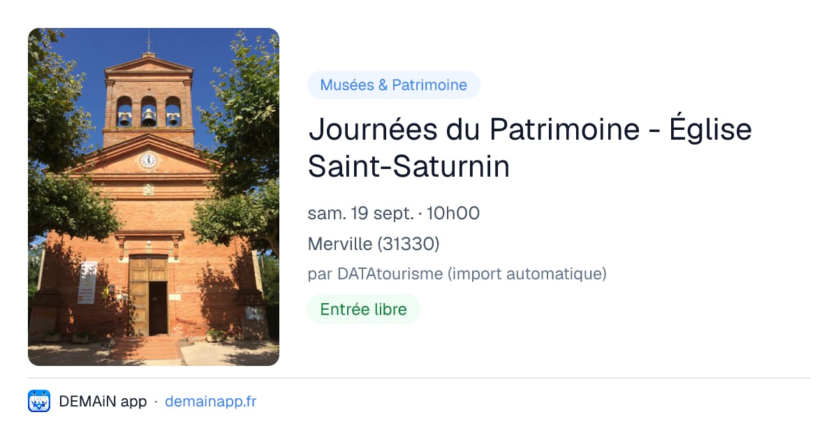 Journées du Patrimoine - Église Saint-Saturnin — Merville