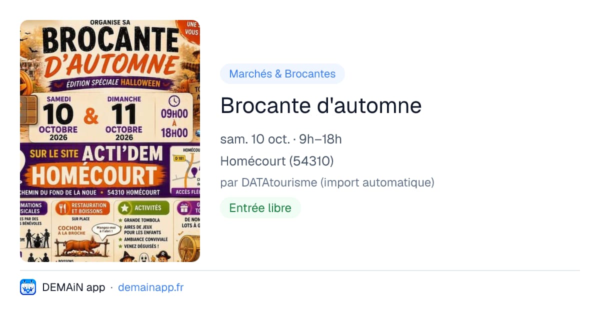 Brocante d'automne — Homécourt