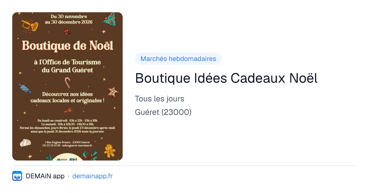 Boutique Idées Cadeaux Noël — Guéret