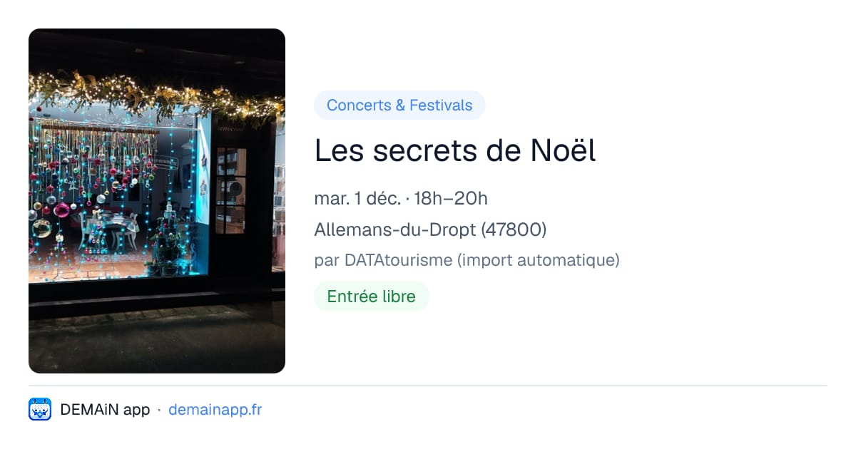 Les secrets de Noël — Allemans-du-Dropt