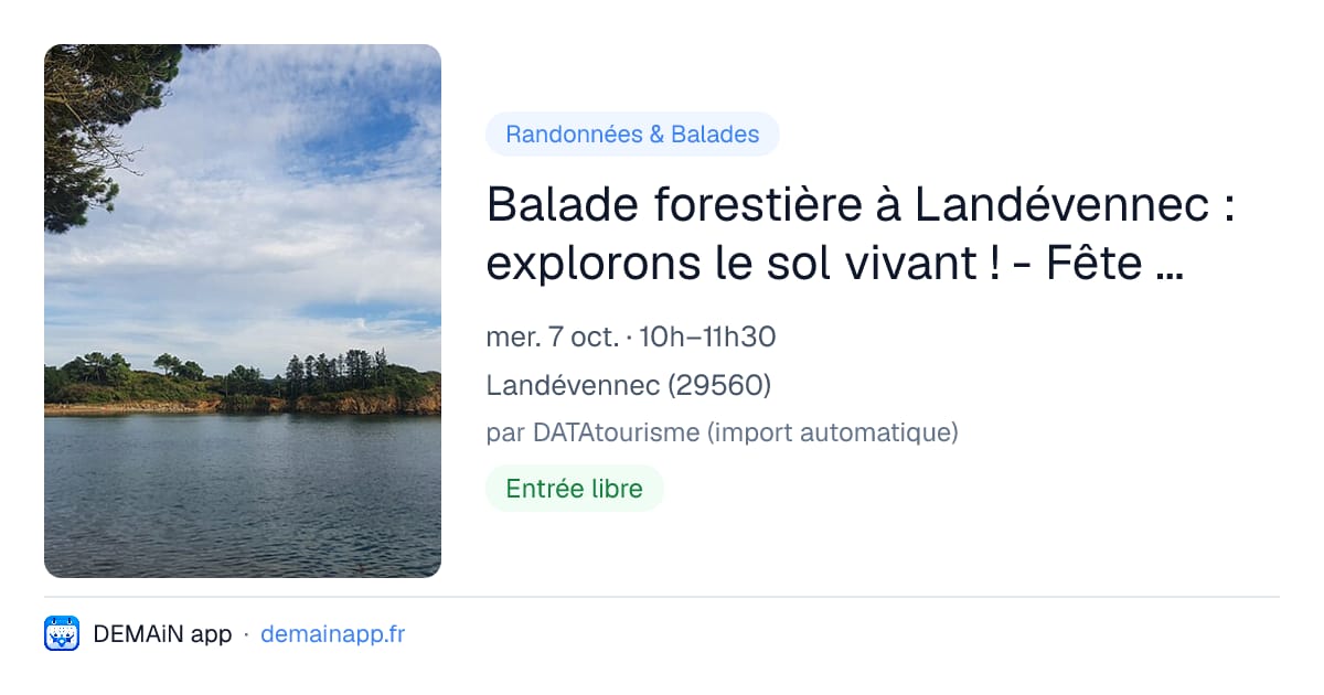 Balade forestière à Landévennec : explorons le sol vivant ! - Fête du sol vivant — Landévennec