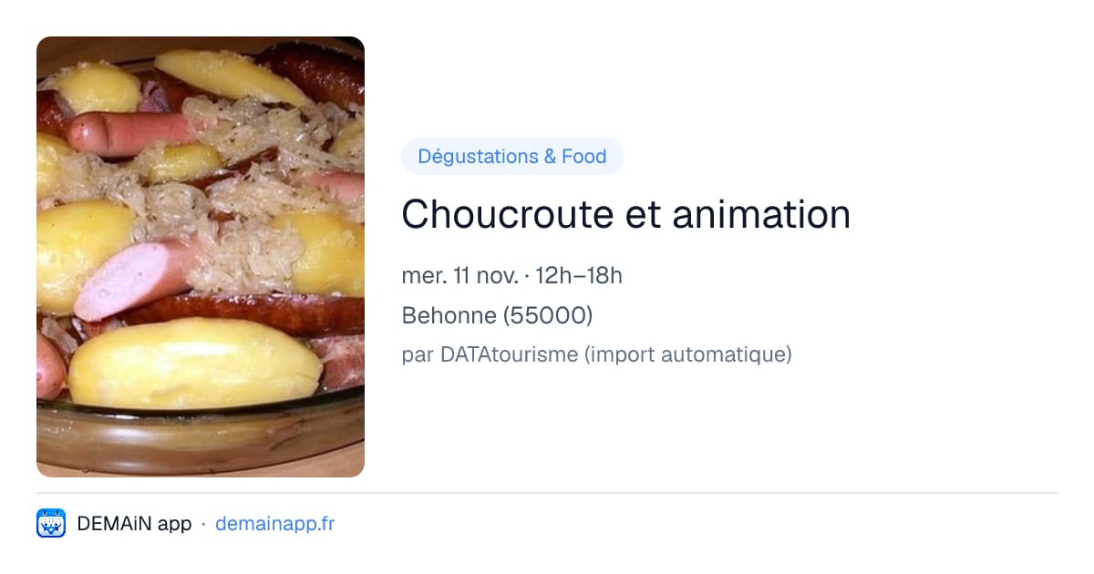 Choucroute et animation — Behonne