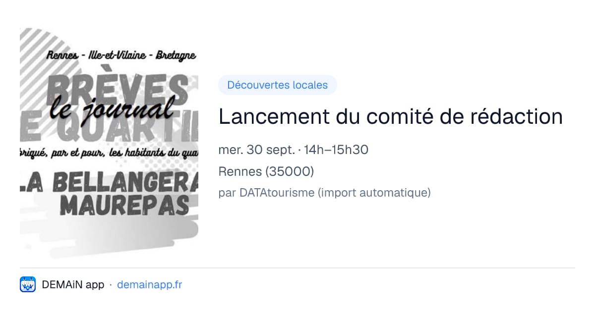 Lancement du comité de rédaction — Rennes
