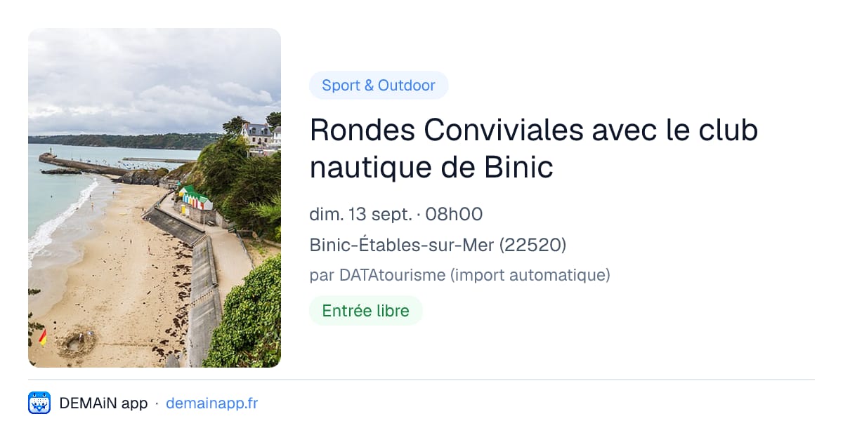 Rondes Conviviales avec le club nautique de Binic — Binic-Étables-sur-Mer