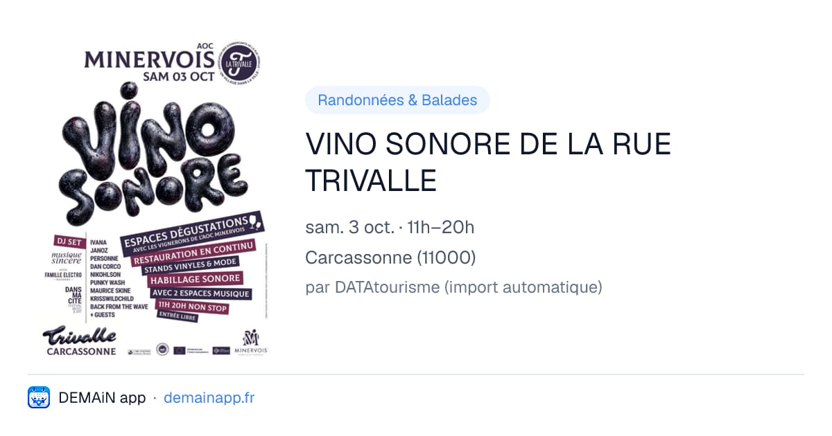 VINO SONORE DE LA RUE TRIVALLE — Carcassonne
