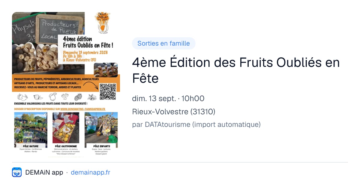 4ème Édition des Fruits Oubliés en Fête — Rieux-Volvestre