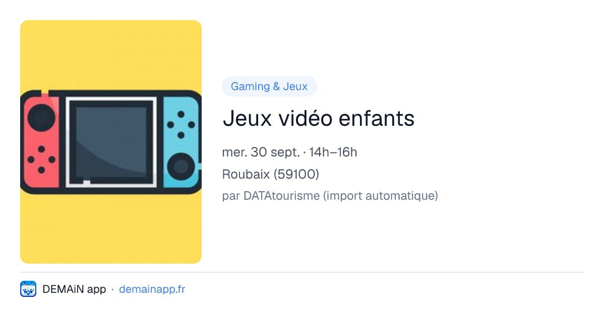Jeux vidéo enfants — Roubaix