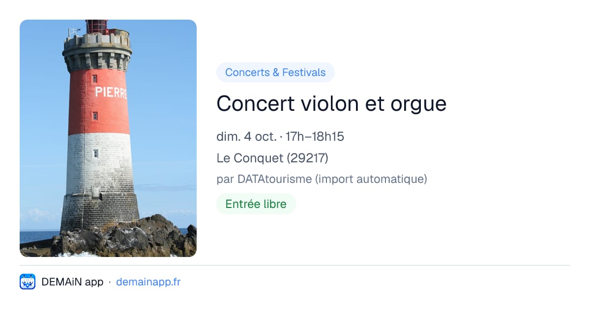 Concert violon et orgue — Le Conquet