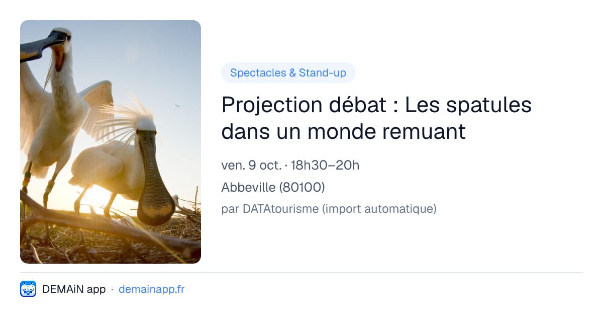 Projection débat : Les spatules dans un monde remuant — Abbeville