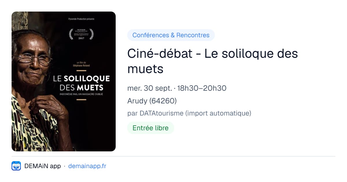 Ciné-débat - Le soliloque des muets — Arudy