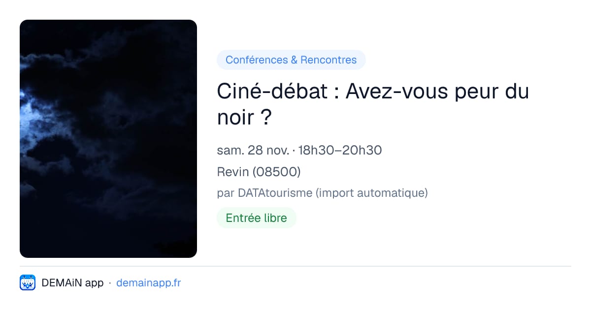 Ciné-débat : Avez-vous peur du noir ? — Revin