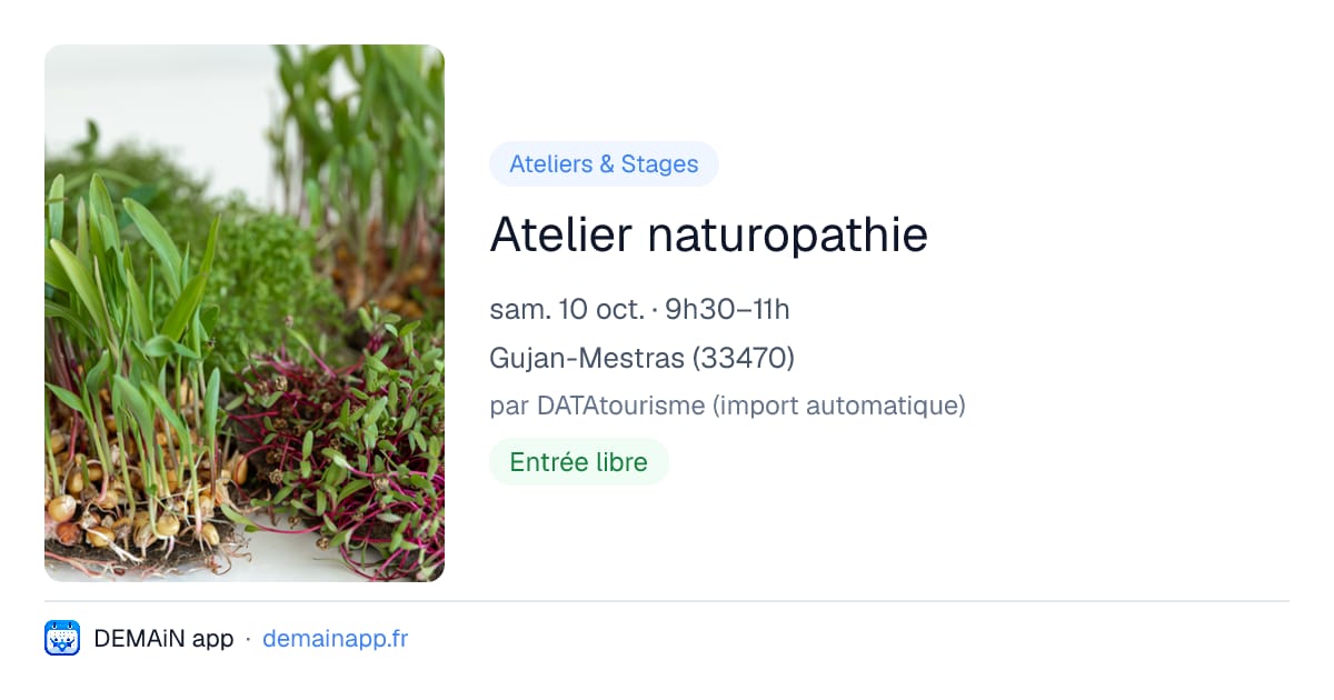 Atelier naturopathie — Gujan-Mestras
